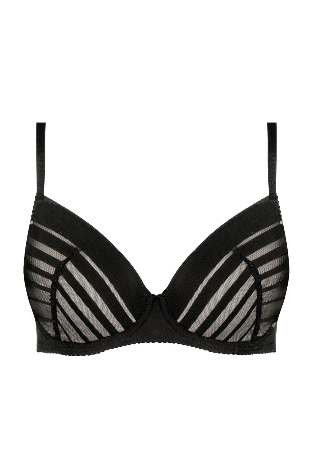 Luna striped push-up bra black (Discount Group B) | Gorteks | MySalvio