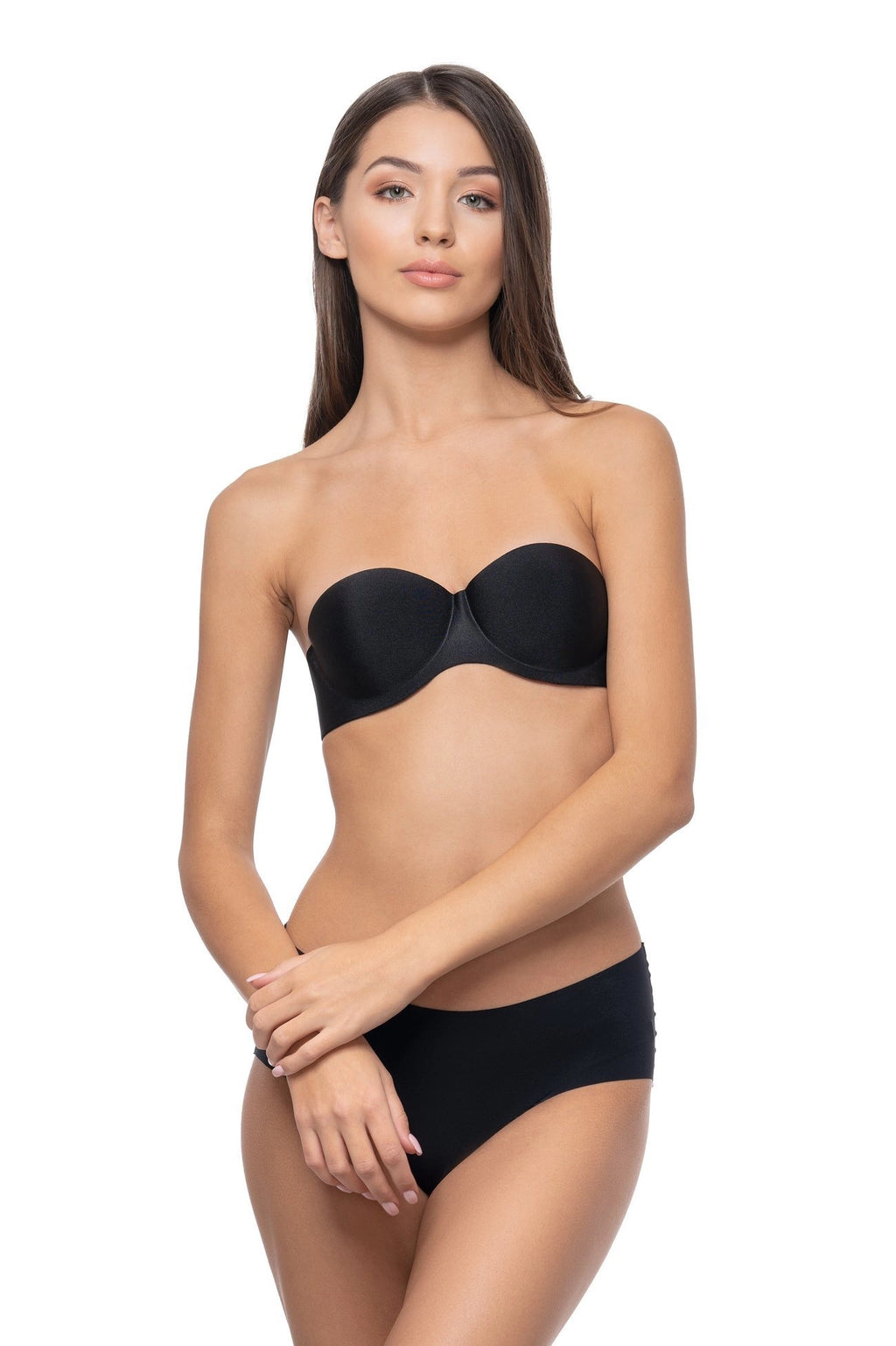 Black strapless self-adhesive bra with interchangeable back (Discount Group B) | Gorteks | MySalvio