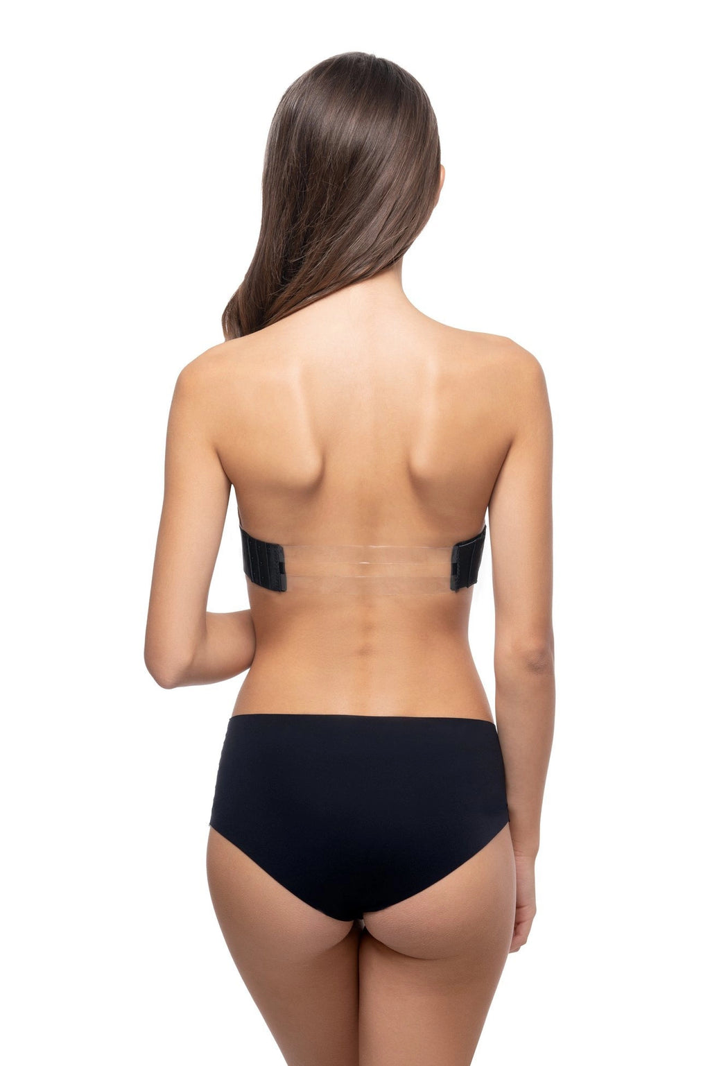 Black strapless self-adhesive bra with interchangeable back (Discount Group B) | Gorteks | MySalvio
