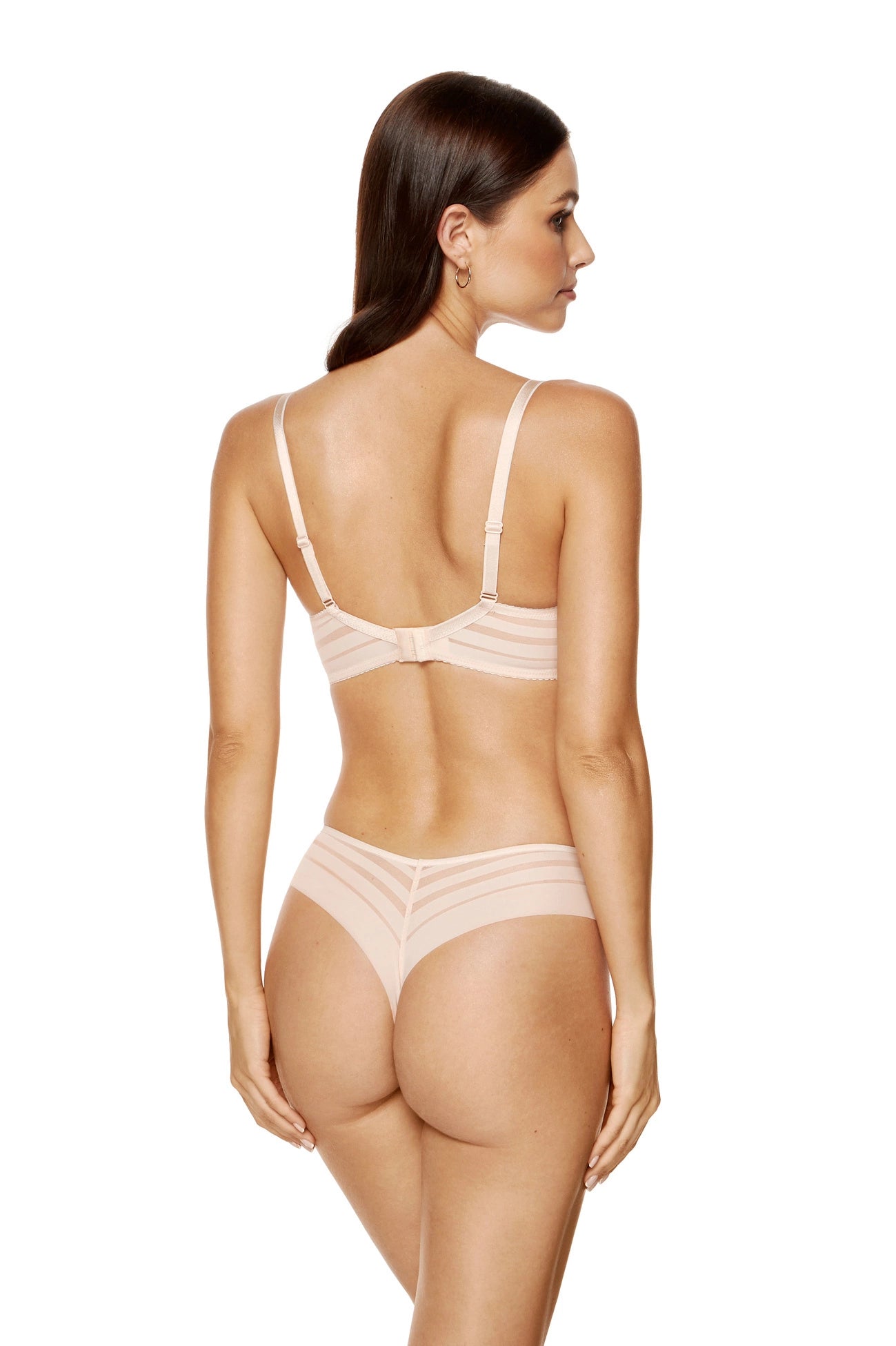 Luna striped push-up bra beige (Discount Group B) | Gorteks | MySalvio