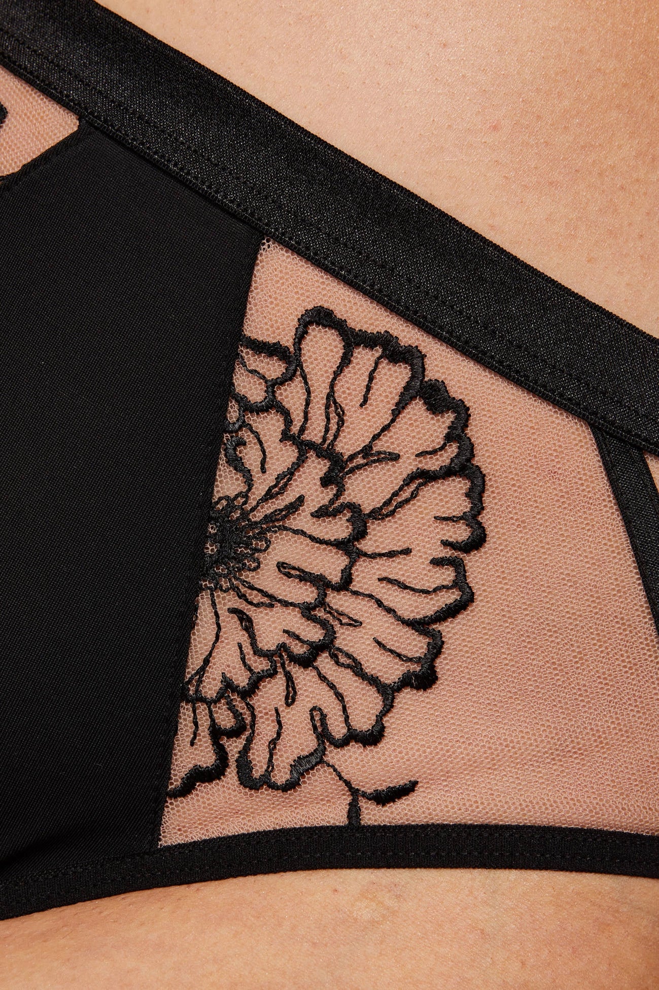 Kala black briefs with floral embroidery (Discount Group B) | Gorteks | MySalvio