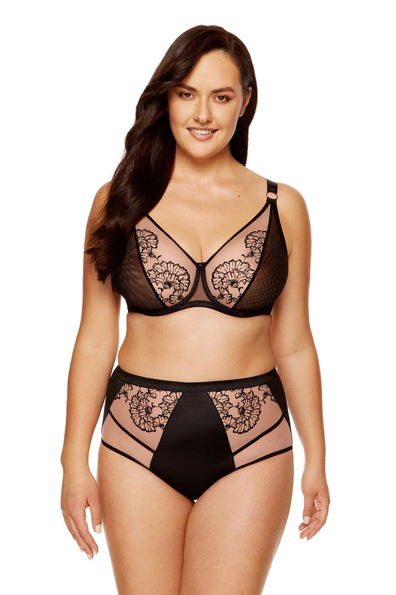 Kala black high-waisted briefs with embroidery (Discount Group B) | Gorteks | MySalvio