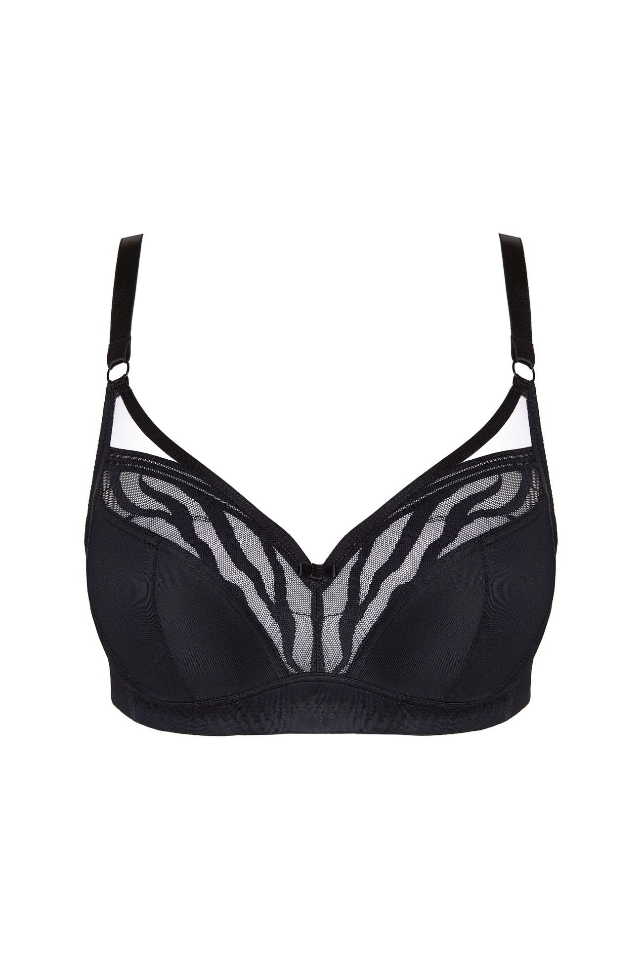 Serena soft non-wired bra (black-beige) (Discount Group A) | Gorteks | MySalvio