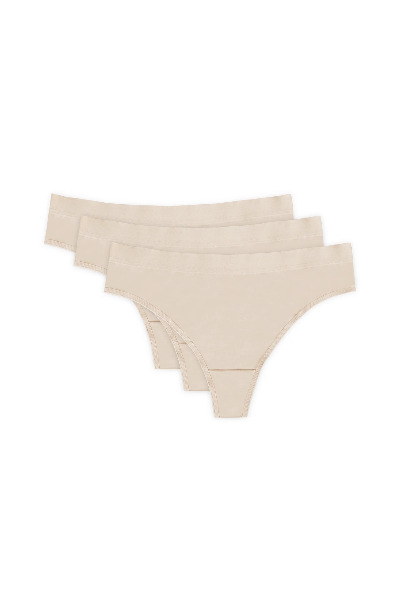 Alana sand-colored cotton thongs 3-pack (Discount Group A) | Gorteks | MySalvio