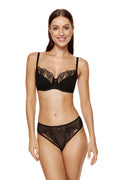 Madame semi-padded bra with embroidery black (Discount Group A) | Gorteks | MySalvio