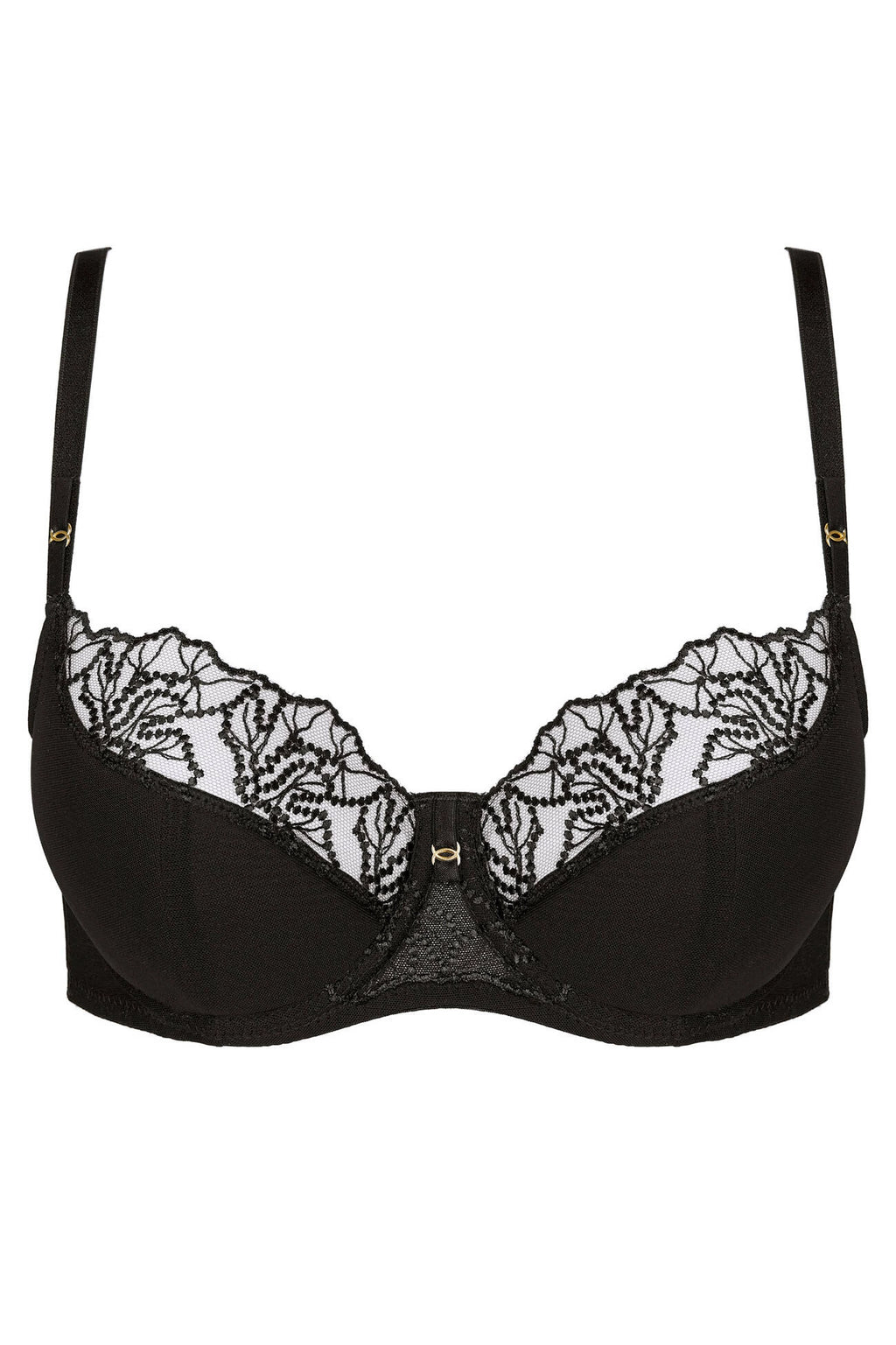 Madame semi-padded bra with embroidery black (Discount Group A) | Gorteks | MySalvio