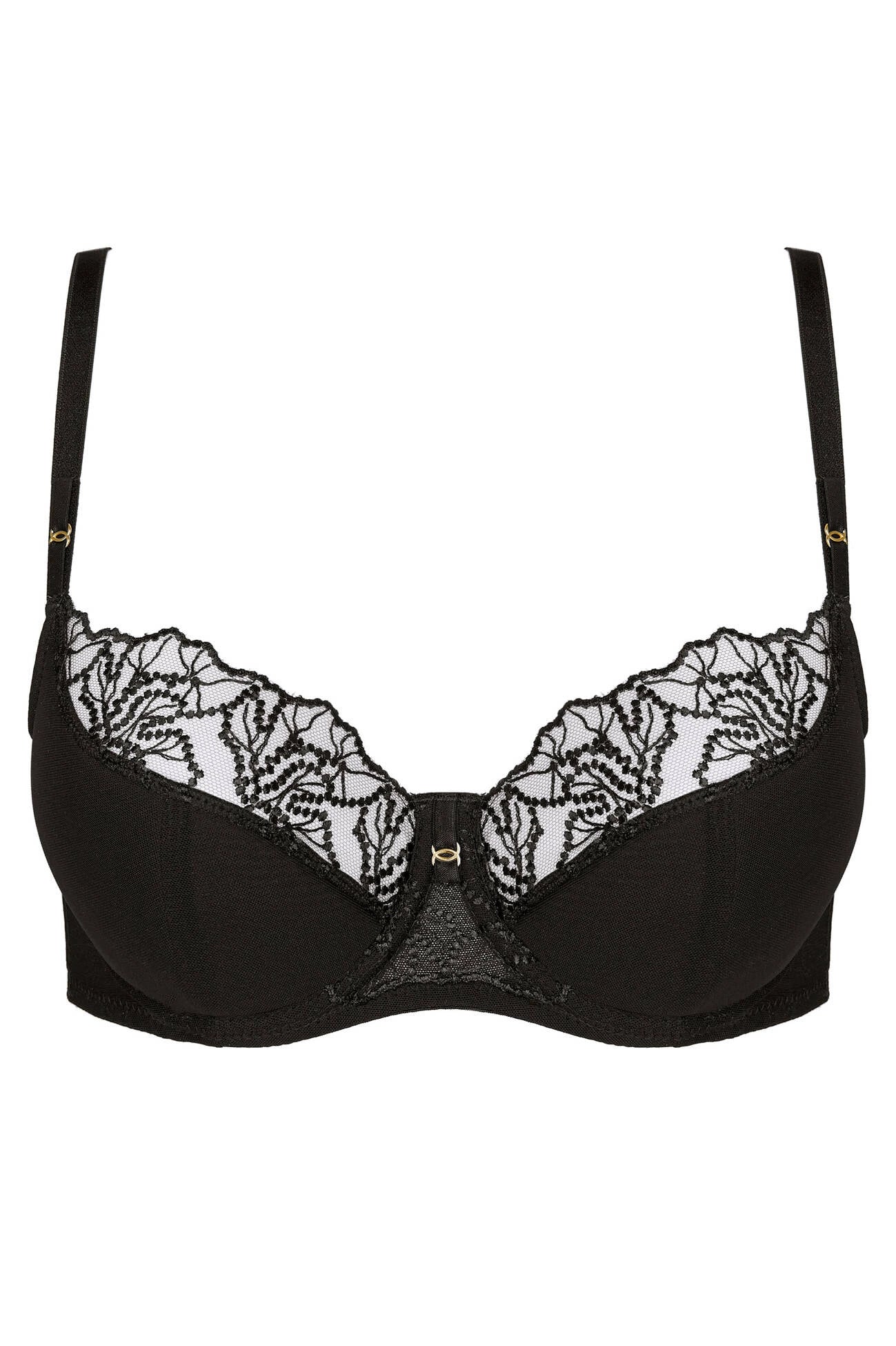 Madame semi-padded bra with embroidery black (Discount Group A) | Gorteks | MySalvio