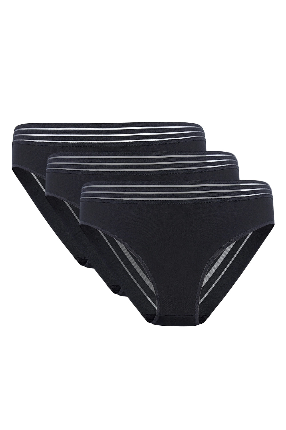 Mela black cotton briefs with lace back (3-pack) (Discount Group B) | Gorteks | MySalvio