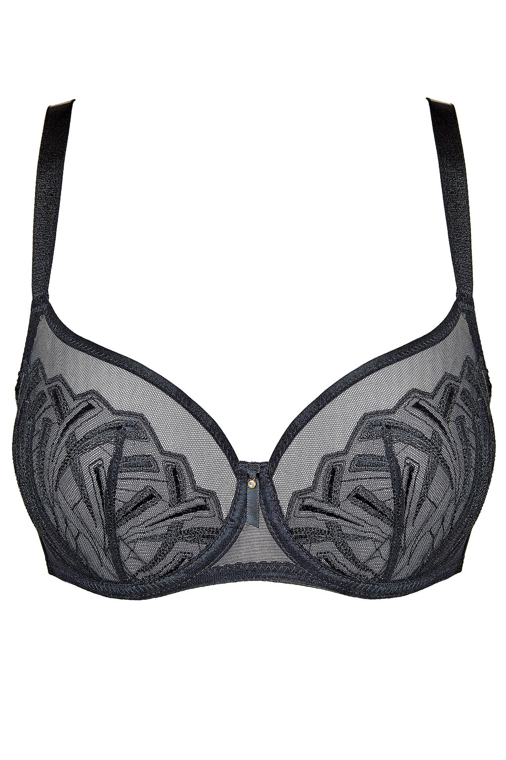 Angel soft bra with embroidery black (Discount Group A) | Gorteks | MySalvio