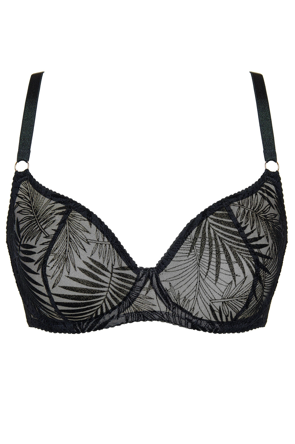 Mare soft bra with palm pattern black (Discount Group B) | Gorteks | MySalvio