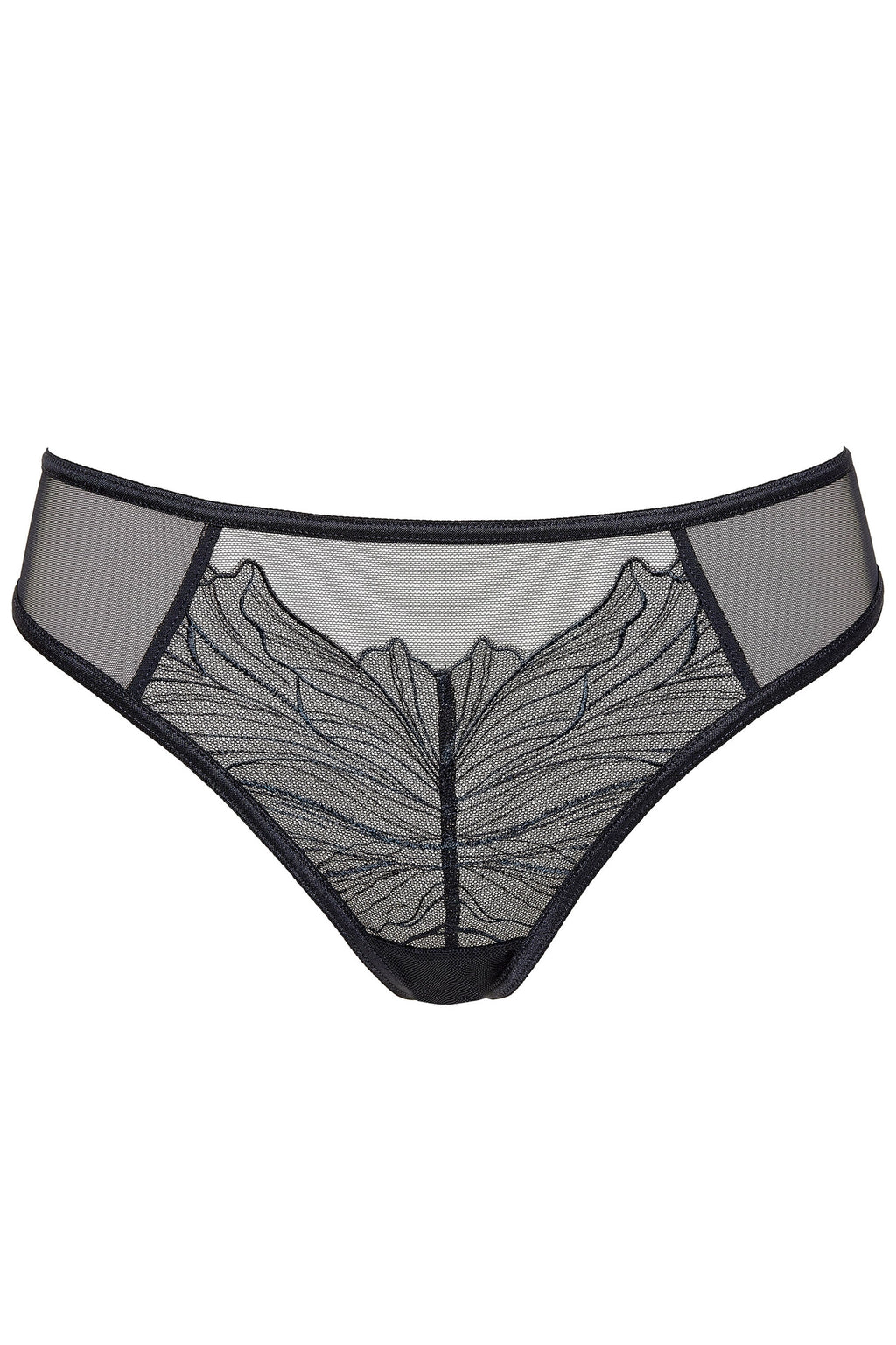 Aurora embroidered thong (black) (Discount Group B) | MySalvio