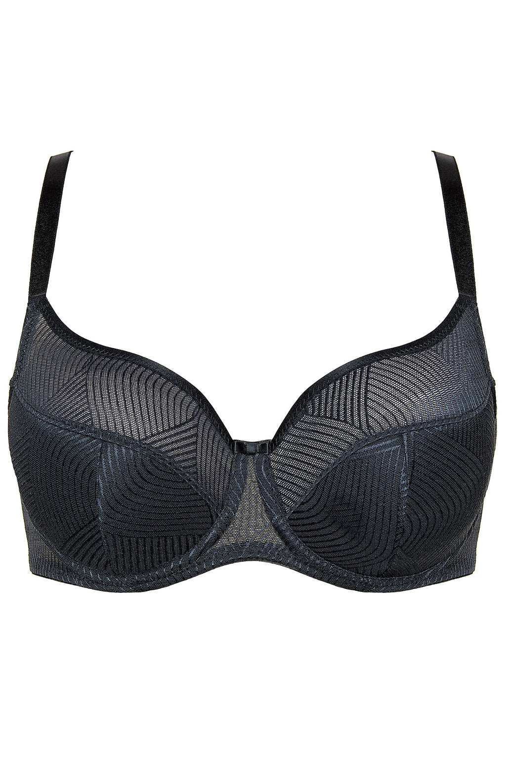 Laurel semi-padded bra with geometric pattern black (Discount Group B) | Gorteks | MySalvio