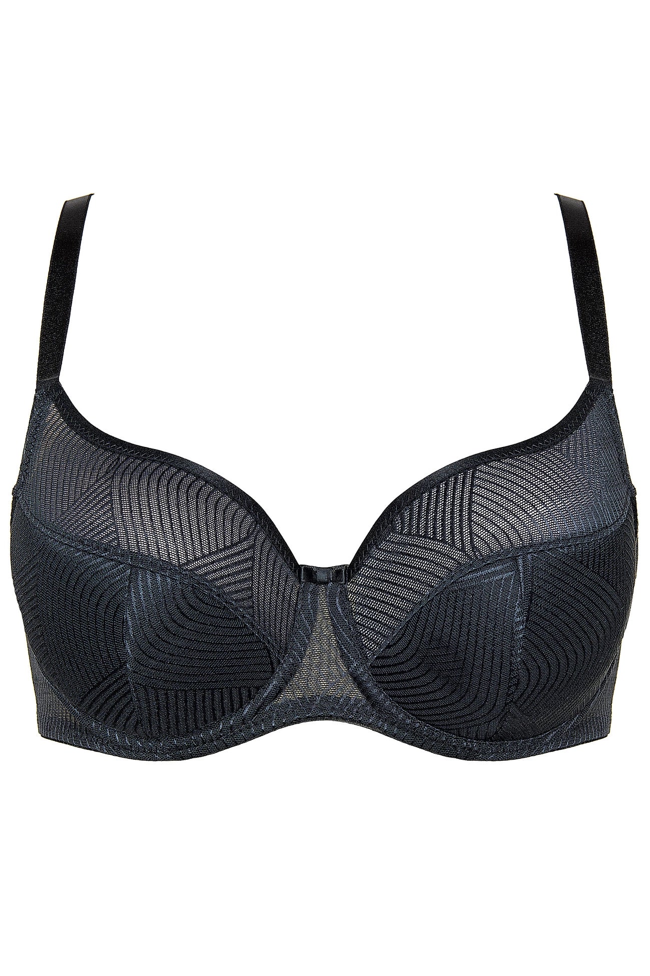 Laurel semi-padded bra with geometric pattern black (Discount Group B) | Gorteks | MySalvio