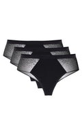 Hela cotton black brazilian style briefs with lace back 3-pack (Discount Group A) | Gorteks | MySalvio