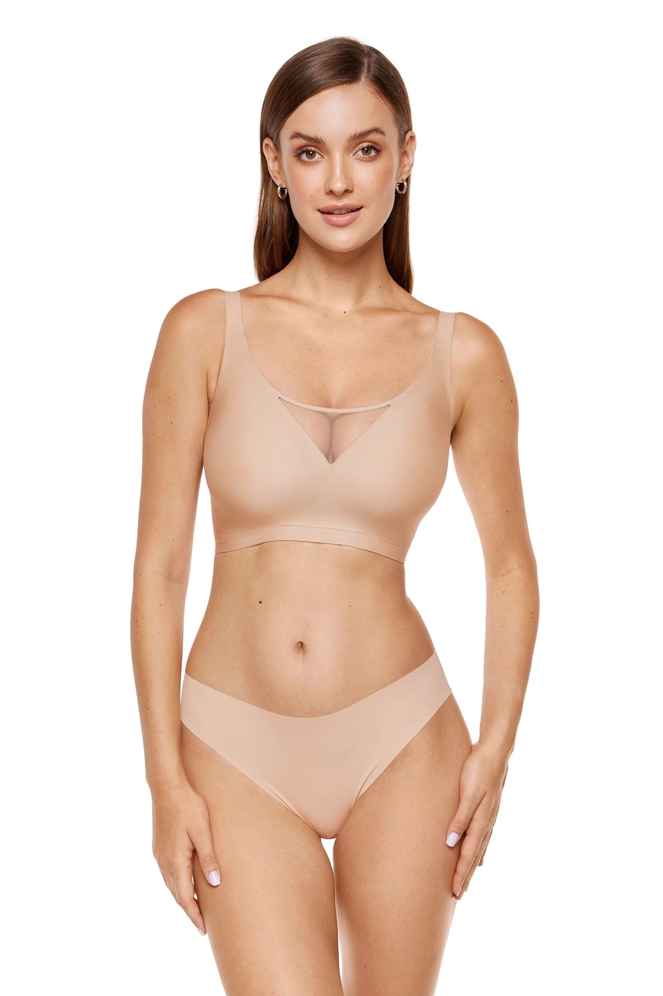 Misty soft non-wired bra plus size (beige) (Discount Group A) | Gorteks | MySalvio