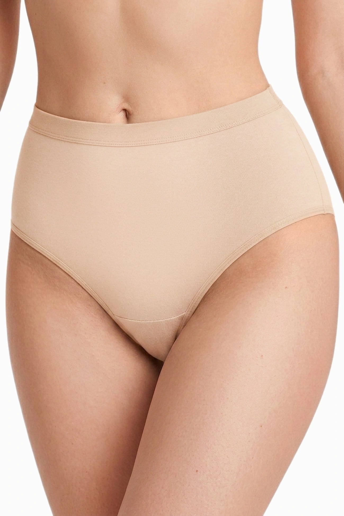 Sara High-Waist Cotton Briefs (Beige 3-Pack) (Discount Group B) | Gorteks | MySalvio