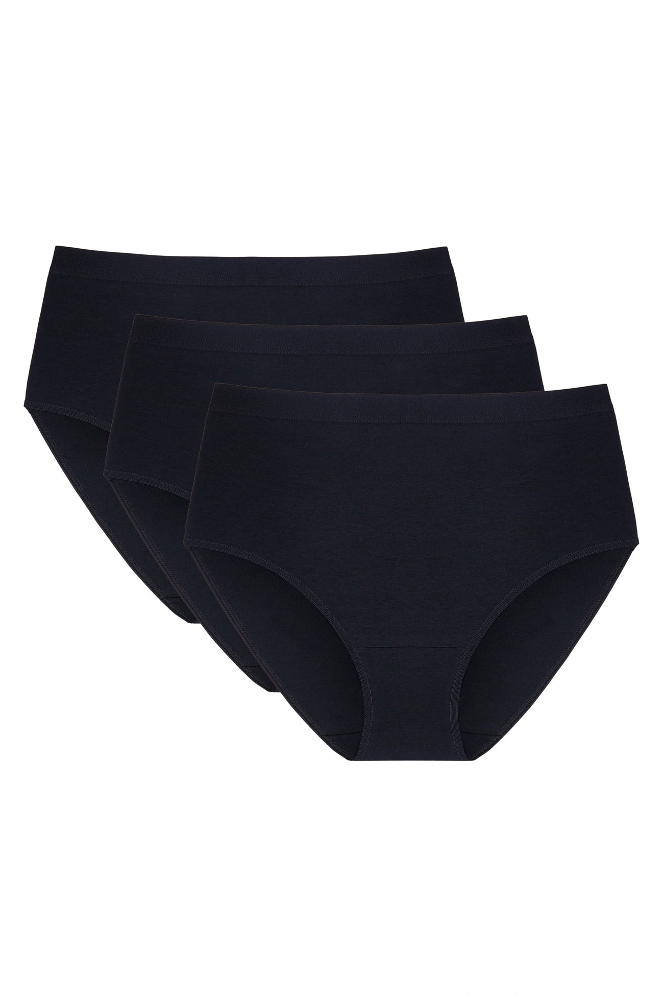 Sara High-Waist Cotton Briefs (Black, 3-Pack) (Discount Group B) | Gorteks | MySalvio