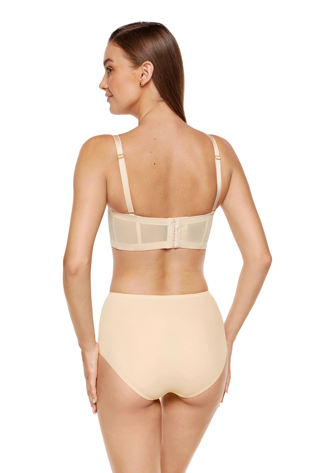 Beige Padded Strapless Bra Libra | Gorteks | MySalvio