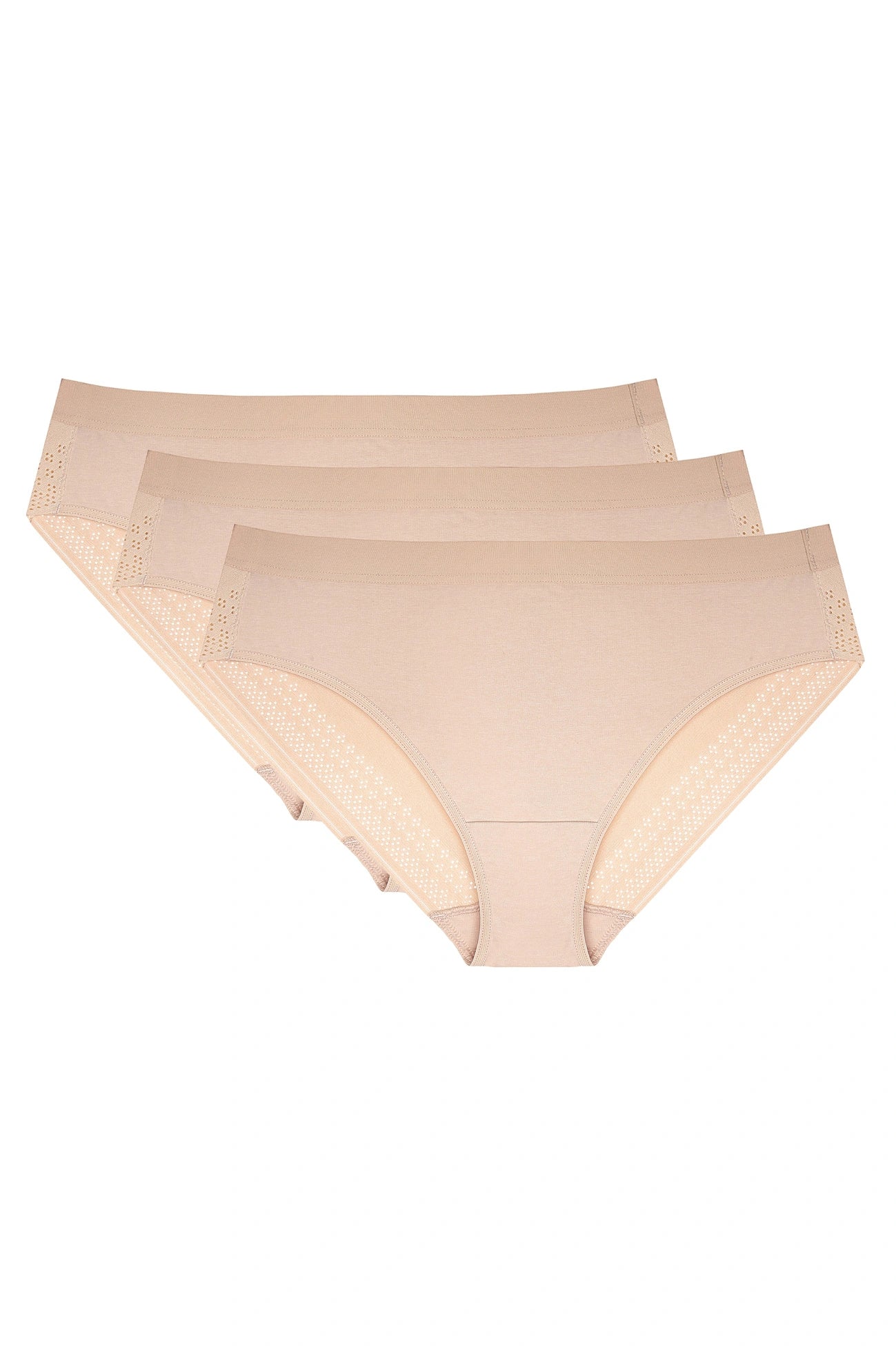 Olga Cotton Briefs with Lace (3-Pack - Beige) (Discount Group A) | Gorteks | MySalvio