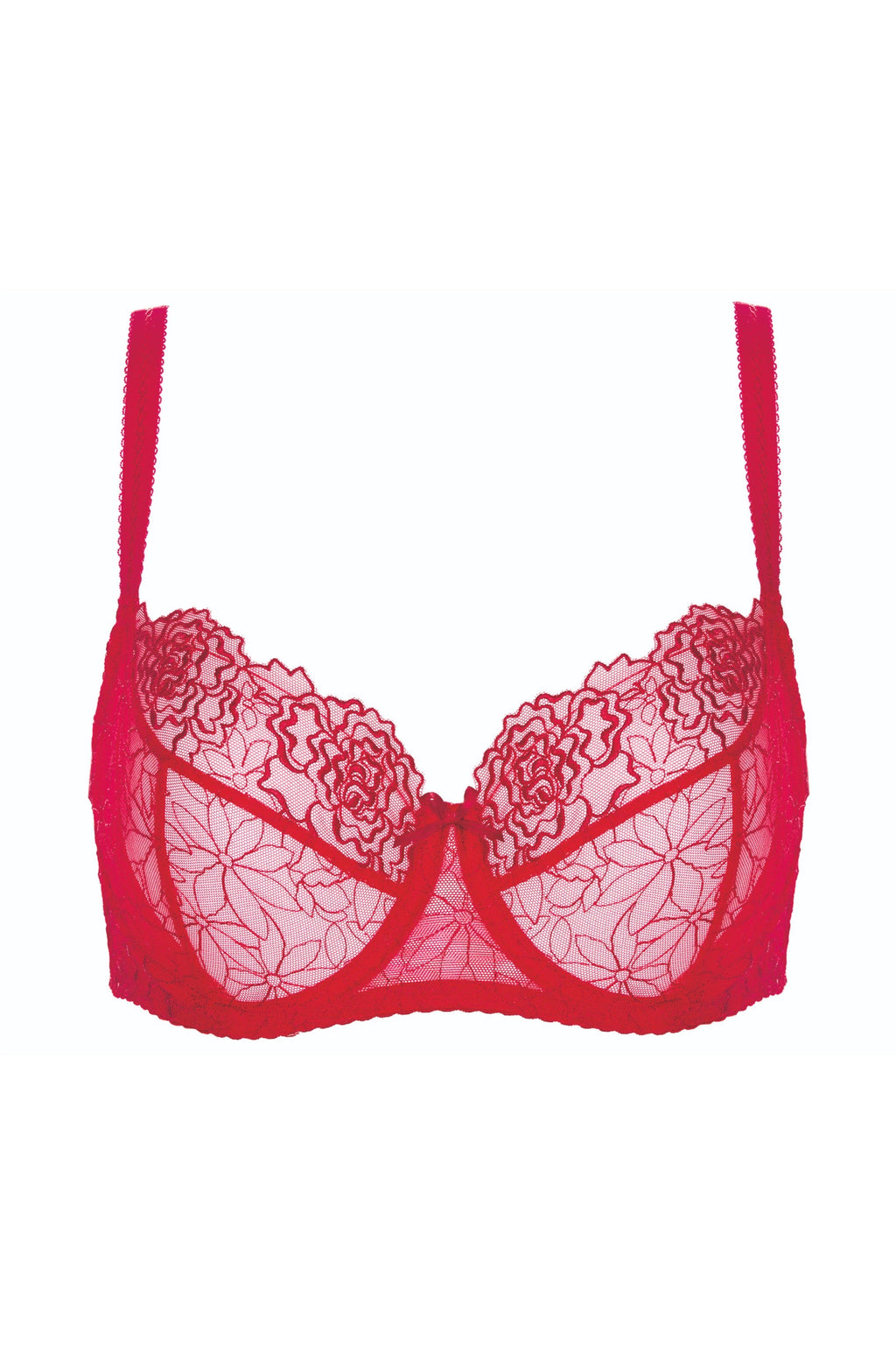 Pamela soft embroidered bra carmine (Discount Group A) | Gorteks | MySalvio